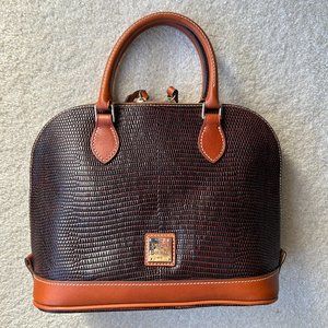 Dooney & Bourke Lizard Leather Zip Zip Satchel